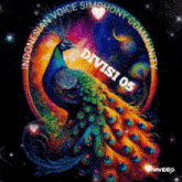 a colorful peacock with the words indonesian voice symphony community