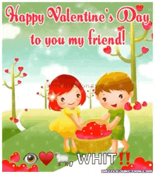 Friend Valentine Card Happy Valentines Day Friend GIF