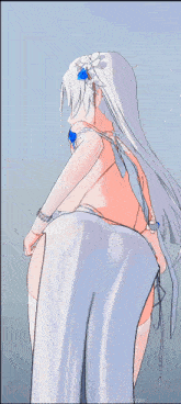 a drawing of a woman in a white dress