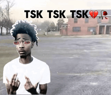 a picture of a man giving the middle finger with the words tsk tsk tsk