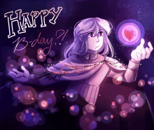 a drawing of a girl with the words happy 13 day written on the bottom