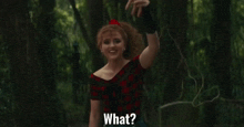 a woman in a plaid shirt says i thought that was a really cool thing