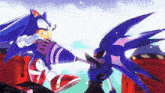 sonic the hedgehog and metal sonic are fighting each other in a video game