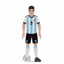 a picture of a soccer player with the number 9 on his shirt