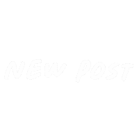 a white background with the word new post written on it .