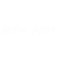 a white background with the word new post written on it .