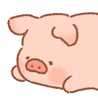 a cartoon drawing of a pig laying on its back