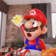 Mario Eating Star Supermario Challenge GIF - Mario Eating Star Supermario Challenge Supermario Challenge Minecraft GIFs