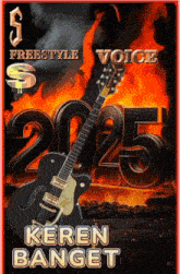 a guitar is on a poster that says freestyle voice