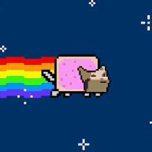 pixel popcat nyan cat poptart cat rainbow