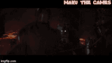a picture of a robot with the words maku the games written above it
