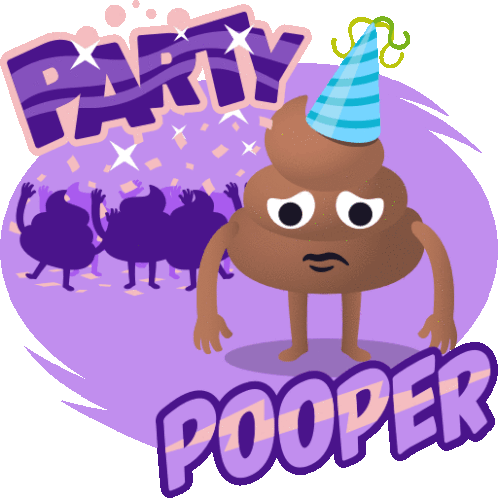 Party Pooper Happy Poo Sticker - Party Pooper Happy Poo Joypixels Stickers