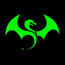 a green background with a black circle in the center