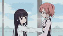 anime two girls hug