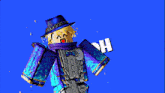 a blue background with a cartoon character and the words oh rl on it