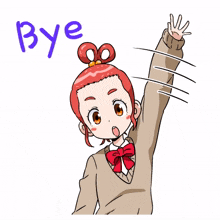 girl cute bye goodbye greeting