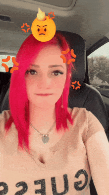a woman with red hair is wearing a shirt that says " gnf "