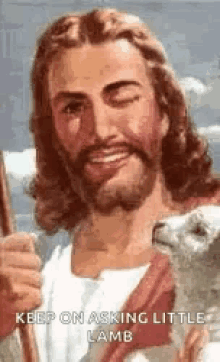 Winking Jesus Keep On Asking GIF - Winking Jesus Keep On Asking GIFs
