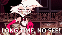 Long Time No See Angel Dust GIF - Long Time No See Angel Dust Hazbin Hotel GIFs
