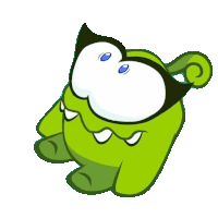 Scared Om Nelle Sticker - Scared Om Nelle Cut The Rope Stickers