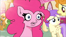 a cartoon of pinkie pie making a surprised face