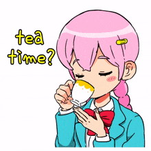 girl cute tea time drink coffee