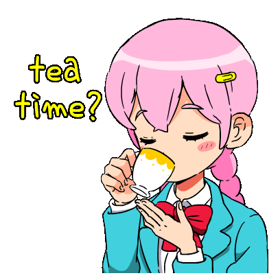 Girl Cute Sticker - Girl Cute Tea Time Stickers