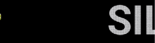 the word love is on a black background with green and yellow dots