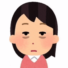 a cartoon illustration of a woman 's face with a sad look on her face .