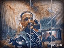 a drawing of a man with the hashtag photolab