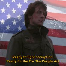 ready to fight corruption ready for the for the people people act rambo american flag rambo scene
