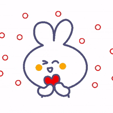 drawing rabbit sketch heart red heart