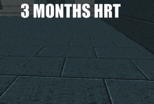 a poster that says 3 months hrt in white