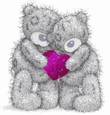 two teddy bears love you holding heart