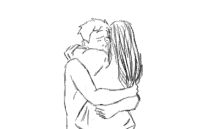 hug couple love sketch animation