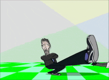 a cartoon of a man in a suit dancing