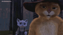 Giggle GIF - Puss In Boots Aw Shucks Giggle GIFs