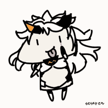 a drawing of a cow with the name segeren written on the bottom right corner