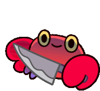 Licking Knife Crabby Crab Sticker - Licking Knife Crabby Crab Pikaole Stickers