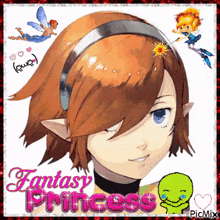 a picture of a girl with the words fantasy princess below her