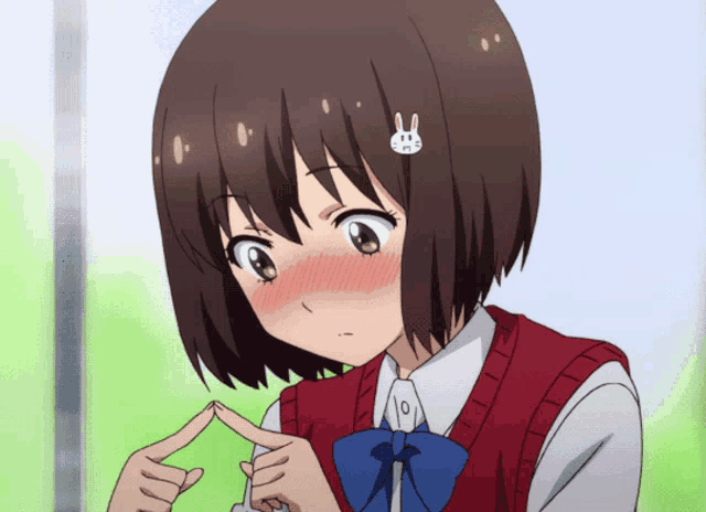 AI Art Generator: Anime girl hugging shy boy cute blushing wholesome