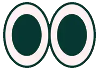 a circle with two circles inside of it that looks like eyes