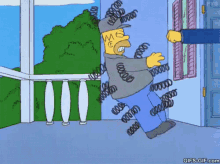 Homer'S Injuries GIF - The Simpsons Homer Simpson Spring Suit GIFs