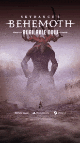 a poster for skydance 's behemoth shows a monster with horns