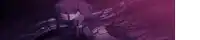 a purple anime character is standing in a dark room with a purple background .