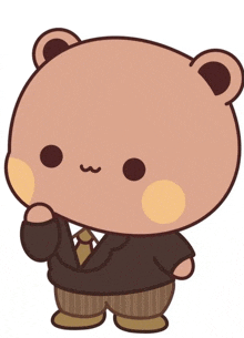 a brown teddy bear wearing a suit and tie