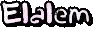 the word elalem is written in pink and black letters