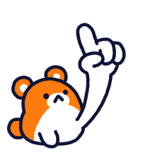 a drawing of a hamster with a hand pointing upwards
