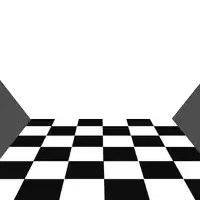 a black and white checkered floor with a white wall