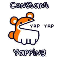 a drawing of a hamster with the words constant yap yap written below it